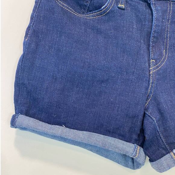 Levis Blue Denim Mid Length Shorts High Rise 28 us Cotton - Picture 5 of 7